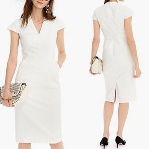 Jcrew white v-neck shift dress